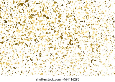 Gold glitter texture isolated on white. Golden color of winners. Aureate abstract particles on ofay substrate. Explosion of confetti shine. Celebratory background. Vector illustration,eps 10.