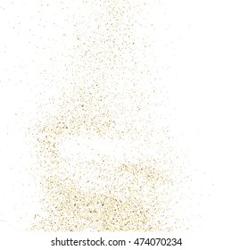 Gold glitter texture isolated on white. Golden color of winners. Gilded abstract particles. Explosion of confetti shine. Celebratory background. Vector illustration,eps 10.