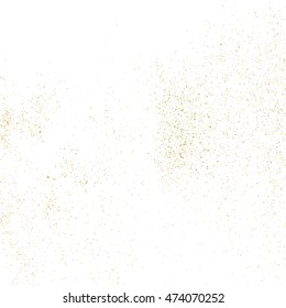Gold glitter texture isolated on white. Golden color of winners. Gilded abstract particles. Explosion of confetti shine. Celebratory background. Vector illustration,eps 10.