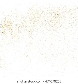Gold glitter texture isolated on white. Golden color of winners. Gilded abstract particles. Explosion of confetti shine. Celebratory background. Vector illustration,eps 10.