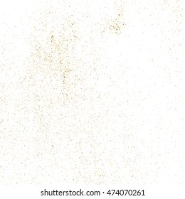 Gold glitter texture isolated on white. Golden color of winners. Gilded abstract particles. Explosion of confetti shine. Celebratory background. Vector illustration,eps 10.
