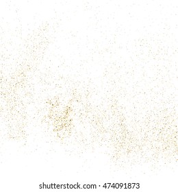 Gold glitter texture isolated on white. Golden color of winners. Gilded abstract particles. Explosion of confetti shine. Celebratory background. Vector illustration,eps 10.