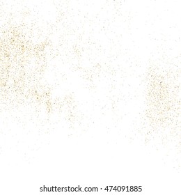 Gold glitter texture isolated on white. Golden color of winners. Gilded abstract particles. Explosion of confetti shine. Celebratory background. Vector illustration,eps 10.