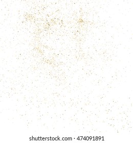 Gold glitter texture isolated on white. Golden color of winners. Gilded abstract particles. Explosion of confetti shine. Celebratory background. Vector illustration,eps 10.
