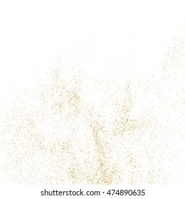 Gold glitter texture isolated on white. Golden color of winners. Gilded abstract particles. Explosion of confetti shine. Celebratory background. Vector illustration,eps 10.