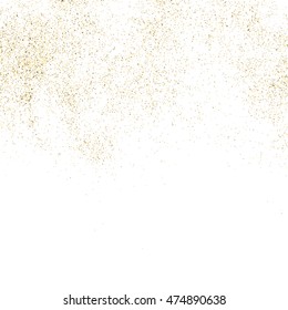 Gold glitter texture isolated on white. Golden color of winners. Gilded abstract particles. Explosion of confetti shine. Celebratory background. Vector illustration,eps 10.
