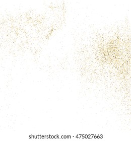Gold glitter texture isolated on white. Golden color of winners. Gilded abstract particles. Explosion of confetti shine. Celebratory background. Vector illustration,eps 10.