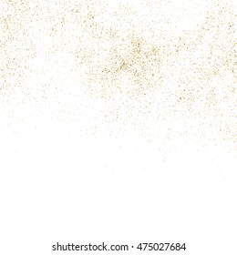 Gold glitter texture isolated on white. Golden color of winners. Gilded abstract particles. Explosion of confetti shine. Celebratory background. Vector illustration,eps 10.