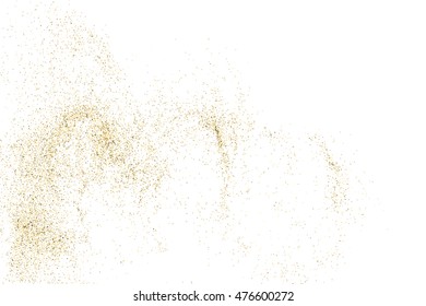 Gold glitter texture isolated on white. Golden color of winners. Gilded abstract particles. Explosion of confetti shine. Celebratory background. Vector illustration,eps 10.
