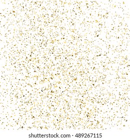 Gold glitter texture isolated on white. Golden color of winners. Gilded abstract particles. Explosion of confetti shine. Celebratory background. Vector illustration,eps 10.