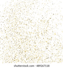 Gold glitter texture isolated on white. Golden color of winners. Gilded abstract particles. Explosion of confetti shine. Celebratory background. Vector illustration,eps 10.