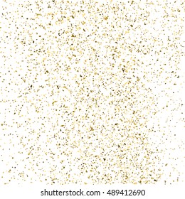 Gold glitter texture isolated on white. Golden color of winners. Gilded abstract particles. Explosion of confetti shine. Celebratory background. Vector illustration,eps 10.