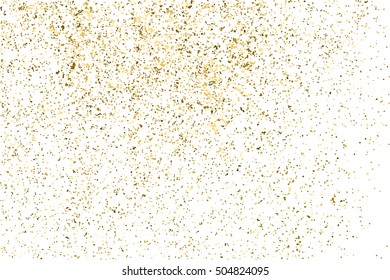 Gold glitter texture isolated on white. Golden color of winners. Gilded abstract particles. Explosion of confetti shine. Celebratory background. Vector illustration,eps 10.