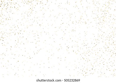 Gold glitter texture isolated on white. Golden color of winners. Gilded abstract particles. Explosion of confetti shine. Celebratory background. Vector illustration,eps 10.