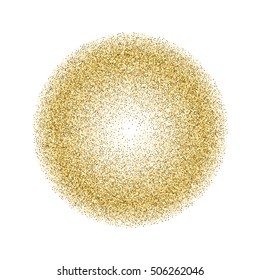Gold glitter texture isolated on white. Golden color of winners. Gilded abstract particles. Explosion of confetti shine. Celebratory background. Vector illustration,eps 10.