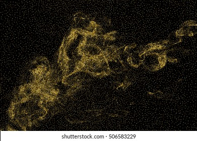 Gold glitter texture isolated on black. Celebratory background. Golden explosion of confetti. Vector illustration,eps 10.