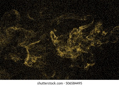 Gold glitter texture isolated on black. Celebratory background. Golden explosion of confetti. Vector illustration,eps 10.