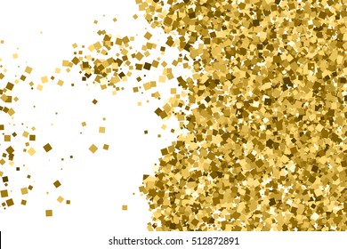 Gold glitter texture isolated on white. Celebratory background. Golden explosion of confetti. Vector illustration,eps 10.