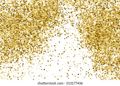 Gold glitter texture isolated on white. Celebratory background. Golden explosion of confetti. Vector illustration,eps 10.