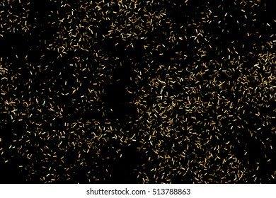 Gold glitter texture isolated on black. Amber particles color. Celebratory background. Golden explosion of confetti. Vector illustration,eps 10.