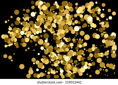 Gold glitter texture isolated on black. Amber particles color. Celebratory background. Golden explosion of confetti. Vector illustration,eps 10.