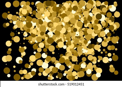 Gold glitter texture isolated on black. Amber particles color. Celebratory background. Golden explosion of confetti. Vector illustration,eps 10.
