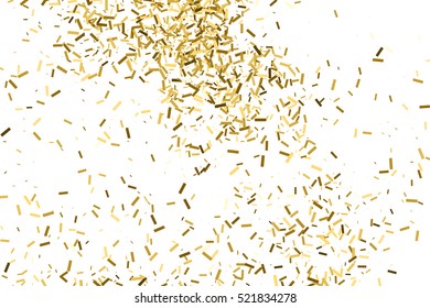 Gold glitter texture isolated on white. Amber color background. Golden explosion of confetti. Vector illustration,eps 10.