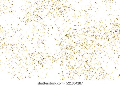 Gold glitter texture isolated on white. Amber color background. Golden explosion of confetti. Vector illustration,eps 10.