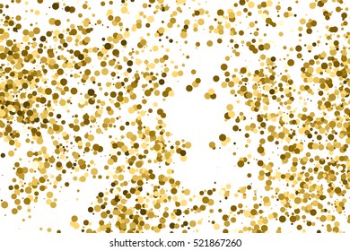 Gold glitter texture isolated on white. Amber color background. Golden explosion of confetti. Vector illustration,eps 10.