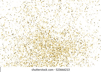 Gold Glitter Texture Isolated On White. Amber Color Background. Golden Explosion Of Confetti. Vector Illustration,eps 10.