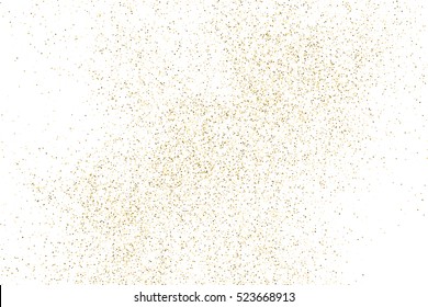 Gold Glitter Texture Isolated On White. Amber Color Background. Golden Explosion Of Confetti. Vector Illustration,eps 10.