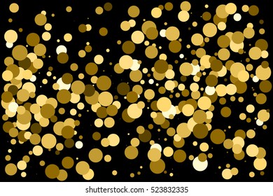 Gold glitter texture isolated on black. Amber particles color. Celebratory background. Golden explosion of confetti. Vector illustration,eps 10