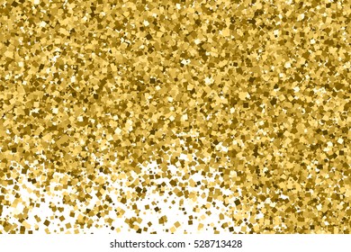 Gold glitter texture isolated on white. Amber color background. Golden explosion of confetti. Vector illustration,eps 10