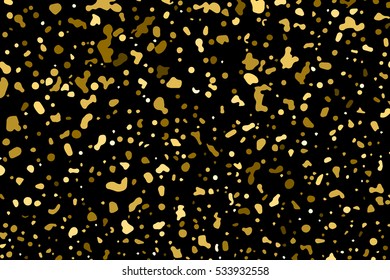 Gold glitter texture isolated on black. Amber particles color. Celebratory background. Golden explosion of confetti. Vector illustration,eps 10.