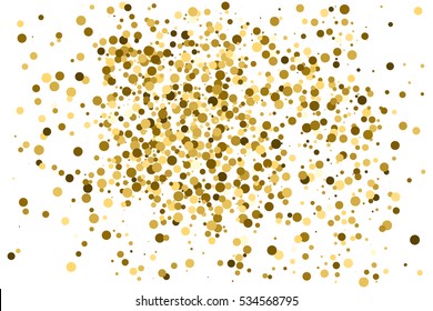 Gold glitter texture isolated on white. Amber color background. Golden explosion of confetti. Vector illustration,eps 10.