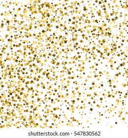 Gold glitter texture isolated on white. Amber particles color. Celebratory background. Golden explosion of confetti. Vector illustration,eps 10.