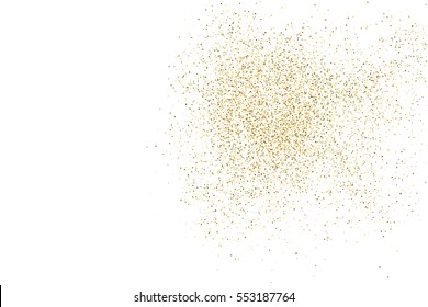 Gold Glitter Texture Isolated On White. Amber Color Background. Golden Explosion Of Confetti. Vector Illustration,eps 10.