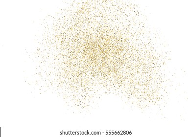 Gold Glitter Texture Isolated On White. Amber Color Background. Golden Explosion Of Confetti. Vector Illustration,eps 10.