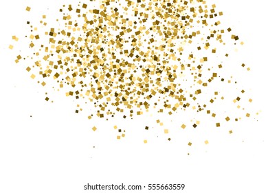 Gold glitter texture isolated on white. Amber color background. Golden explosion of confetti. Vector illustration,eps 10.