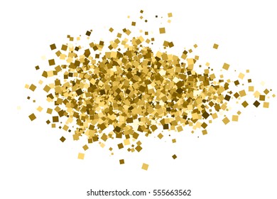 Gold glitter texture isolated on white. Amber color background. Golden explosion of confetti. Vector illustration,eps 10.