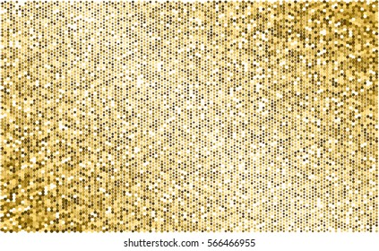 Gold glitter texture isolated on white background. Golden dots background. Vector illustration.