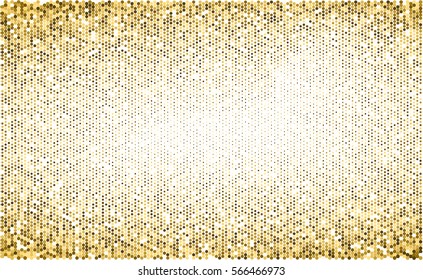 Gold glitter texture isolated on white background. Golden dots background. Vector illustration.