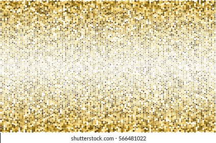 Gold glitter texture isolated on white background. Golden dots background. Vector illustration.