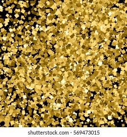 Gold glitter texture isolated on black. Amber particles color. Celebratory background. Golden explosion of confetti. Vector illustration,eps 10.