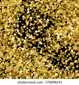 Gold glitter texture isolated on black. Amber particles color. Celebratory background. Golden explosion of confetti. Vector illustration,eps 10.