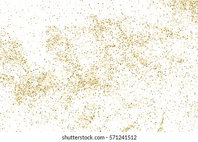 Gold glitter texture isolated on white. Amber color background. Golden explosion of confetti. Vector illustration,eps 10.