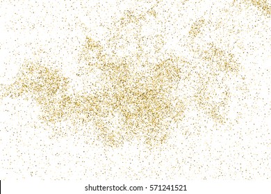 Gold glitter texture isolated on white. Amber color background. Golden explosion of confetti. Vector illustration,eps 10.