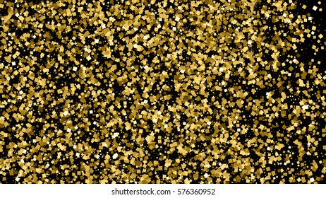 Gold glitter texture isolated on black. Celebratory background. Golden explosion of confetti. Vector illustration,eps 10. Widescreen 16 : 9. 