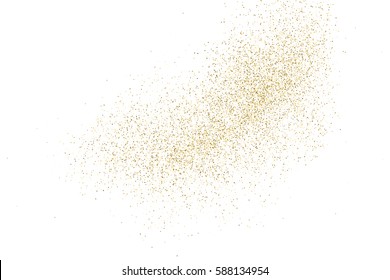 Gold Glitter Texture Isolated On White. Amber Color Background. Golden Explosion Of Confetti. Vector Illustration,eps 10.