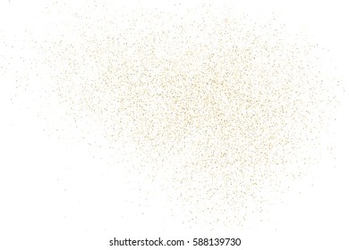 Gold glitter texture isolated on white. Amber color background. Golden explosion of confetti. Vector illustration,eps 10.